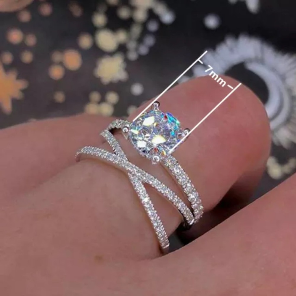 WHITE SAPPHIRE ETERNITY WRAP RING - Picture 2 of 5